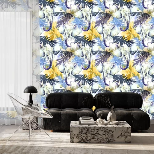 Tapete Aquarell exotischen nahtlose Muster. Afrikanische Tiere Hintergrund. Tierwelt Kunst Illustration.