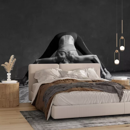 Fototapete Mädchen auf einer Yogamatte