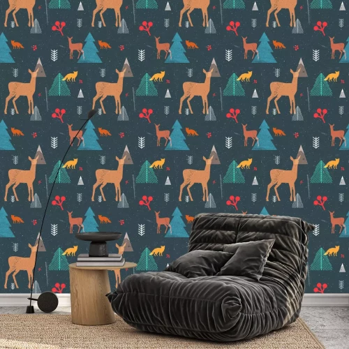 Tapete Für Kindertiere im Nadelwald