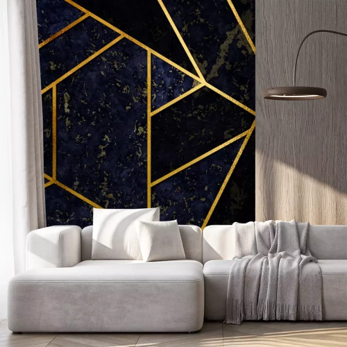 Sticker Geometrisches Muster mit goldenen Linien