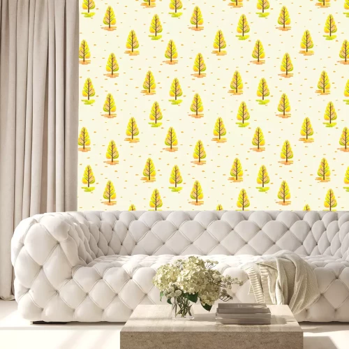 Tapete Herbst Muster mit abstrakten Aquarell Bäume. Nahtlose Vektor Wald Hintergrund.