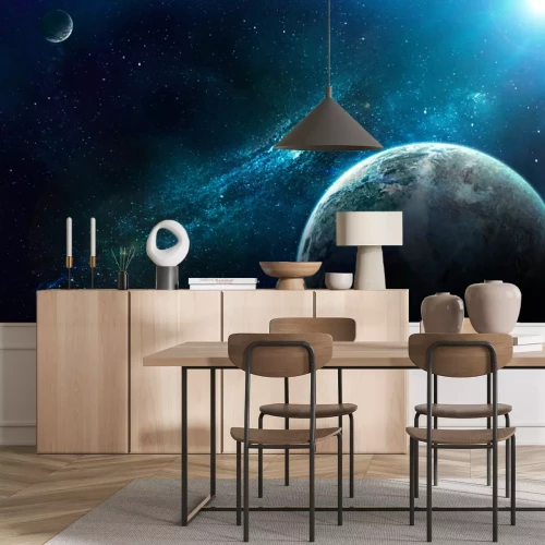 Sticker Weltraum und Planeten in Blau