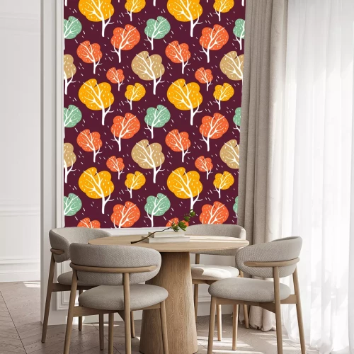 Tapete Herbstmuster mit Bäumen