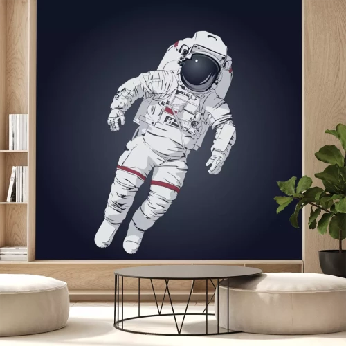 Sticker Astronaut fliegt in der Schwerelosigkeit Zeichnung