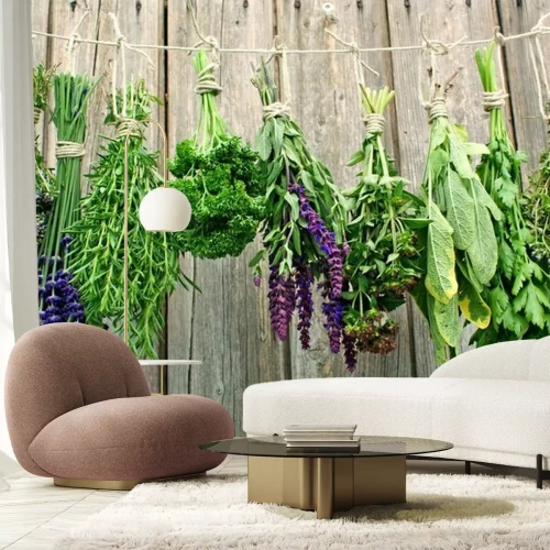 Fototapete Kräuter zum Trocknen