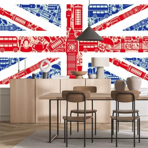 Sticker Flagge von England von Symbolen des Vereinigten Königreichs und London