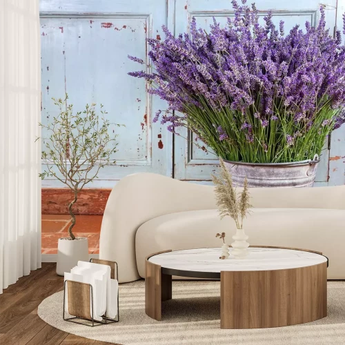 Sticker Bouquet von Lavendel in einem rustikalen Rahmen