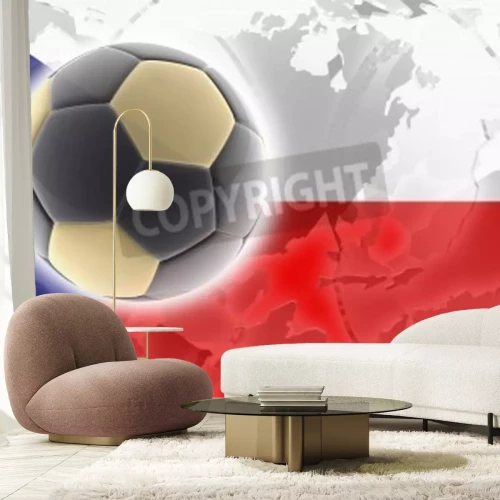 Fototapete Ball vor dem Hintergrund der tschechischen Flagge