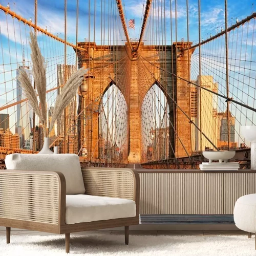 Fototapete Leere Brooklyn Bridge