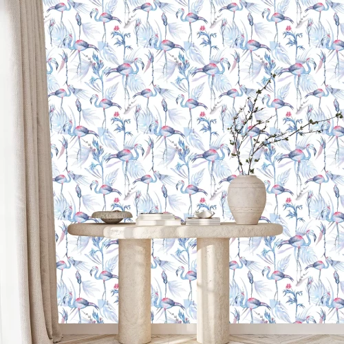 Tapete Aquarell-Flamingo-Muster