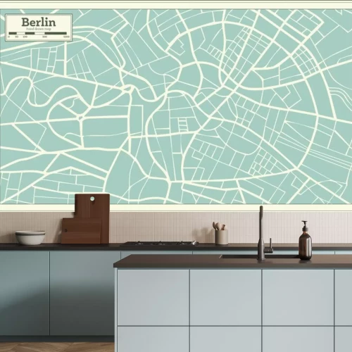 Sticker Berlin Deutschland Karte im Retro-Stil.