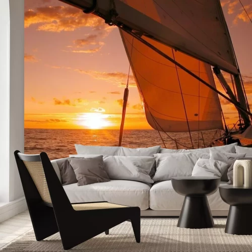 Fototapete Wassersport und Sonnenuntergang