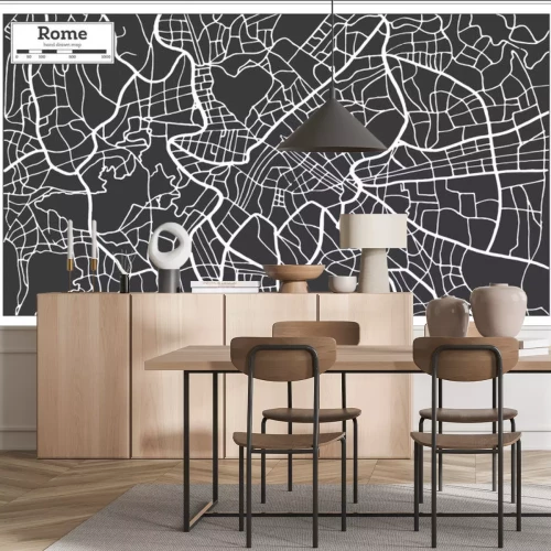 Sticker Rom Karte im Retro-Stil. Handgemalt.