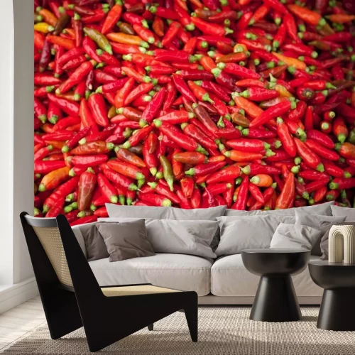 Fototapete Stapel roter Paprikaschoten