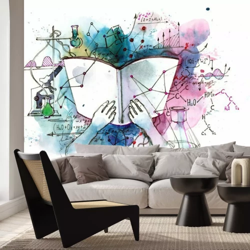 Fototapete Chemie lernen mit Aquarell