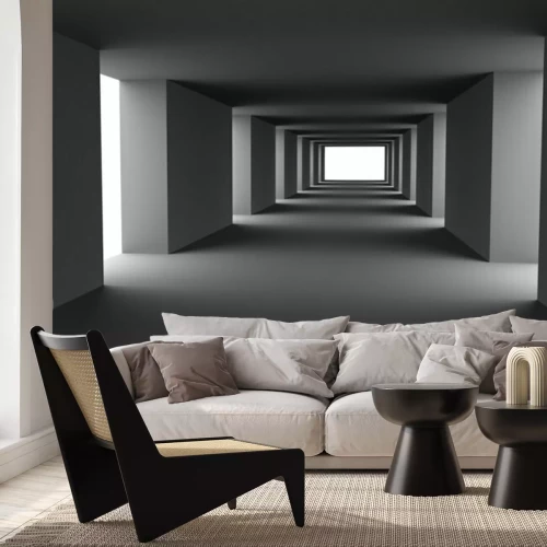 Fototapete Langer rechteckiger Tunnel