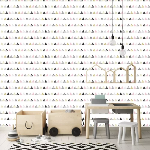 Tapete Grafische farbige Dreiecke