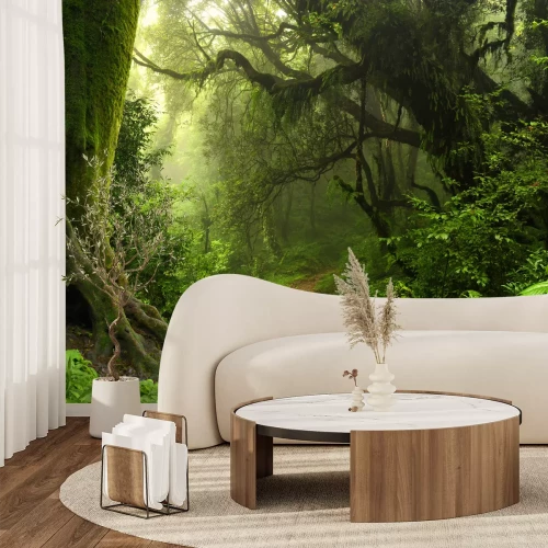 Fototapete Düsterer grüner Dschungel