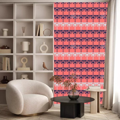 Tapete Blumentöpfe Flamingo