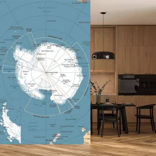 Sticker Antarktische Region Karte - Vintage Vector Illustration