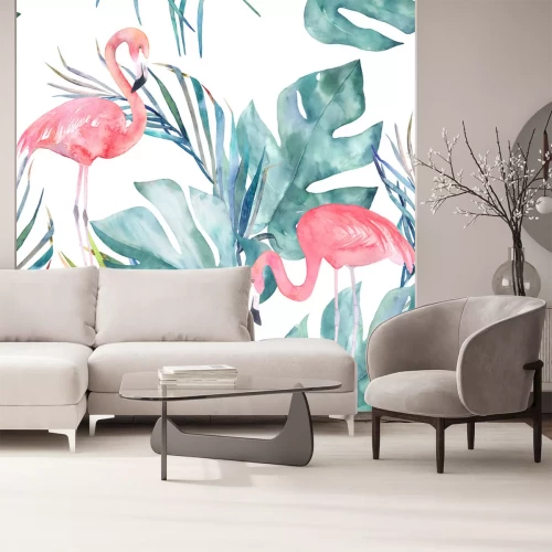 Fototapete Tropische Tiere mit Blättern