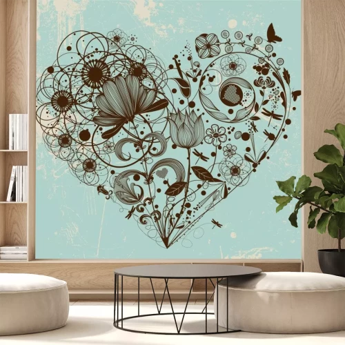 Sticker Vektor Blume Hintergrund