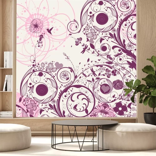 Sticker Blumenmuster in der Abstraktion