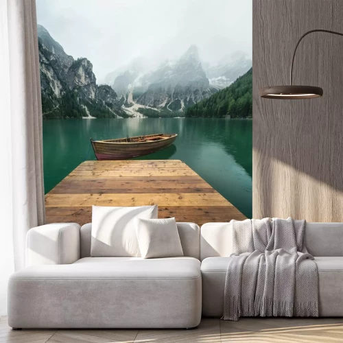 Sticker See in einem Bergtal in Italien