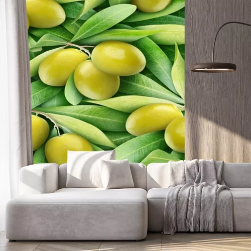 Sticker Grüne Oliven Hintergrund