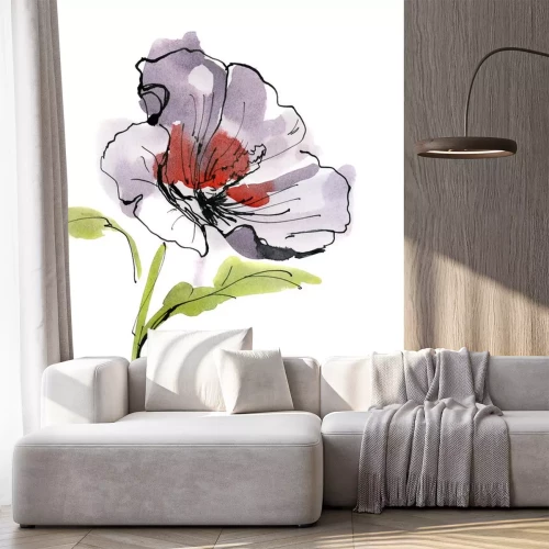 Sticker Exotische Blume auf Aquarell