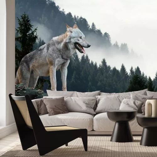 Fototapete Tier im nebligen Wald