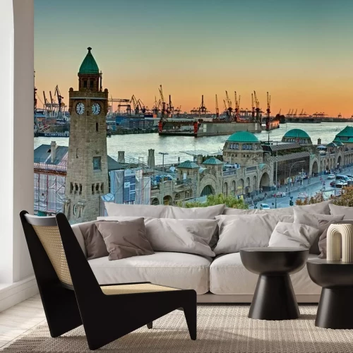 Fototapete Hafen und Schiffe in Hamburg