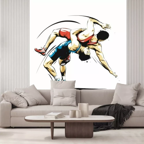 Fototapete Cartoonartiges Wrestling