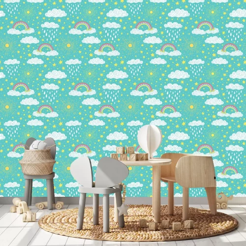 Tapete Wolken, Sonne und Regen