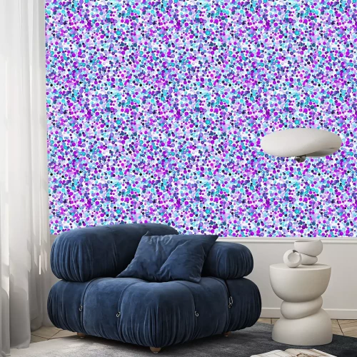 Tapete Nahtloses Muster der Aquarellkonfettis. Handgemalte brillante Kreise. Aquarell Konfetti Kreise. Blaues zerstreutes Kreismuster. 19.