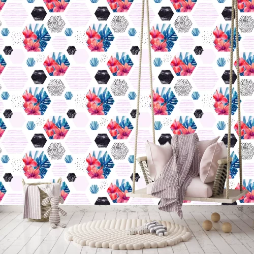 Tapete Bunte Pflanzenabstraktion