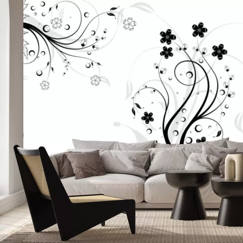 Sticker Blume Hintergrund mit Kreis, Element für Design, Vektor-