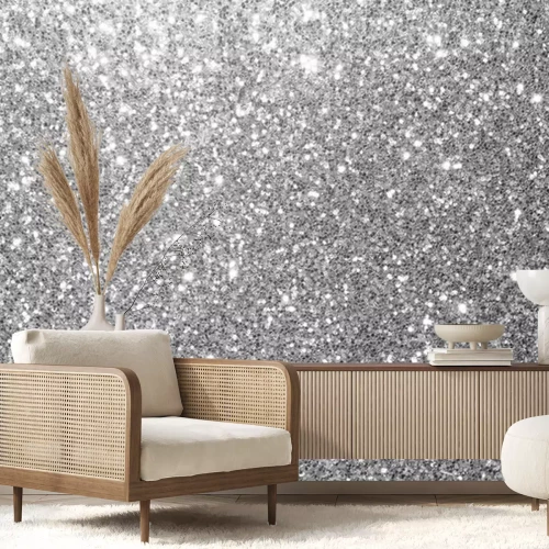 Fototapete Silberner Glitzer