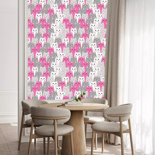 Tapete Nahtloses nettes Katzenmuster. Vektorhintergrund.