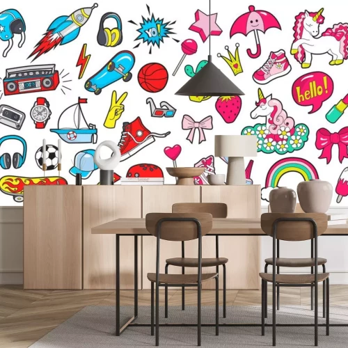 Sticker Bunte energiegeladene Jugendgrafiken