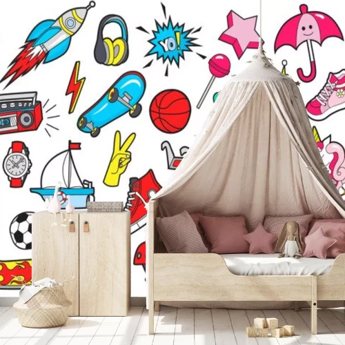 Sticker Bunte energiegeladene Jugendgrafiken