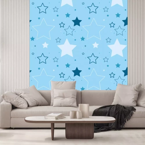 Sticker Weiße Sterne dunkelblauer Hintergrund