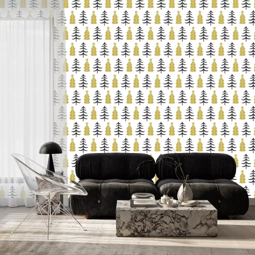 Tapete Schwarz-Gold-Weihnachten