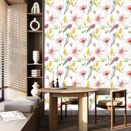 Tapete Aquarell Blumenvektormuster