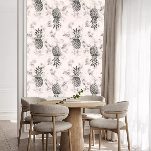 Tapete Marmormosaik mit Ananas