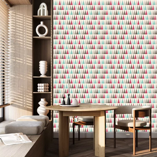 Tapete Abstrakter geometrischer Wald