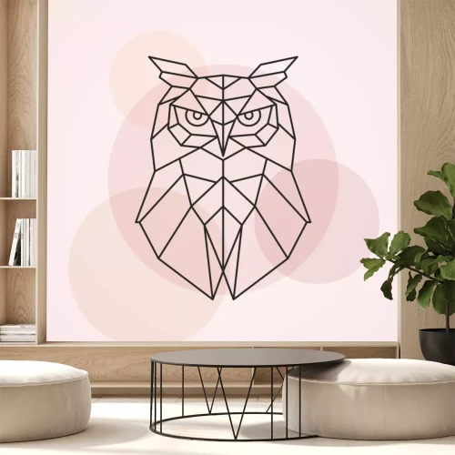 Sticker Tiere geometrische Eule und Kreise