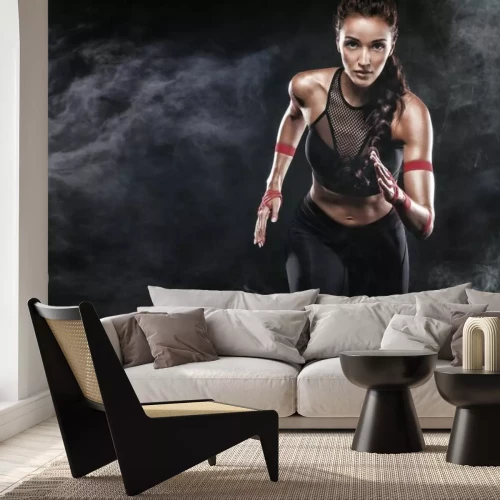 Fototapete Athletische Frau beim Laufen