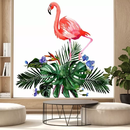 Sticker Flamingo und Fensterblatt
