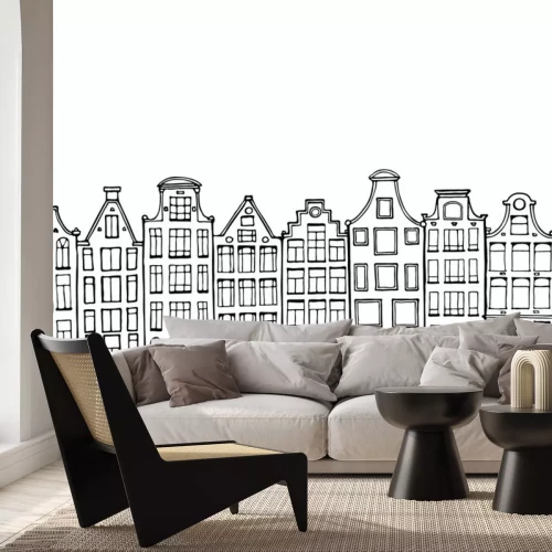 Sticker Hand gezeichnete Gekritzelhäuser.